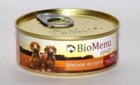 BioMenu DOG ADULT Консервы для собак Мясное ассорти 95%-мясо 24х100 г