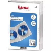 Коробка HAMA на 2CD/DVD H-83892 Slim Case прозрачный (упак.:5шт) (00083892)