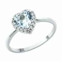 Серебряное кольцо DIAMANT-ONLINE 300243 с топазом и фианитом, Серебро 925°, 17