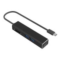 Переходник для планшетного компьютера Red Line Multiport Type-C 5 in 1 Black