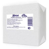 Салфетки бумажные Nega 24x24 см белые 1-слойные 90 штук в уп 930324
