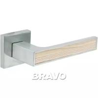 Дверная ручка на розетке Bravo Z-900 БрашХром/Капучино