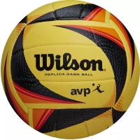 Мяч волейбольный Wilson OPTX AVP VB REPLICA, арт. WTH01020X, размер 5, 18 панелей, ПУ, маш.сшивка, желтый-черный