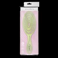 Solomeya Массажная био-расческа для волос мини Зеленая Scalp massage bio hair brush mini Green 1 шт