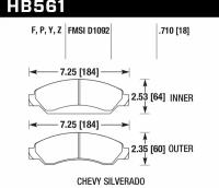 Колодки тормозные HB561P.710 HAWK SD передние CADILLAC Escalade / Chevrolet Tahoe