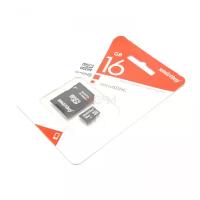 Карта памяти Smartbuy microSDHC 16Gb + SD адаптер (class 10)