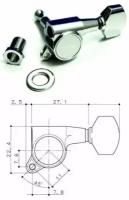 Gotoh SG381-MG-07-C-(L6) колки локовые, автозажим, 6 в линию, хром; schaller style