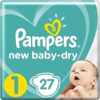 Pampers baby dry подгузники р.1 2-5кг 27 шт ньюборн