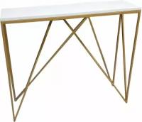 Консольный стол Akur Loft Midland металлокаркас золото / декор белый