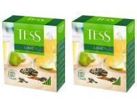 Чай зеленый в пакетиках для чашки Tess Lime (Тесс Лайм), 100*1,5 г (комплект 2 шт.) 6009204