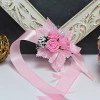 Браслет для подружек невесты "Букетик"(розовый)