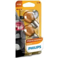 Лампа автомобильная PHILIPS PY21W (BAU15s) Yellow (бл. 2шт) 12V, 12496NAB2