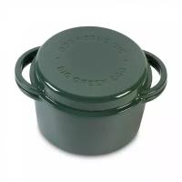 BIG GREEN EGG Жаровня с крышкой, объем: 4 л, материал: чугун, цвет: зеленый 117045