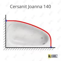 Карниз для ванны Cersanit Joanna 140х90 (Церсанит Джоанна)