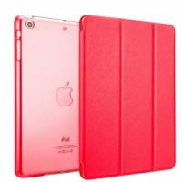 Чехол-наладка обложка с дизайном Magnetic smart cover для планшета Apple iPad Mini 1/ 2 /3 retina с функцией смарт включения-выключения на пластиковой основе красный