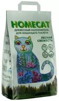 HOMECAT лесная свежесть наполнитель древесный для туалета кошек (9 л)