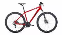 Горный велосипед Forward Apache 29 2.0 Disc, год 2021, цвет Красный-Серебристый, ростовка 21