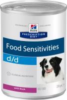 Хиллс конс. для собак 370г Диета D/D пищевая аллергия утка