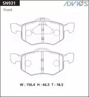 Дисковые Тормозные Колодки Advics (F) Mazda Tribute Ep (00-05), Ford Escape / Maverick Ep (00-09) ADVICS арт. SN931