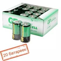 Батарейка D GP Greencell R20/2SH, солевая, 20 шт, коробка (GP 13G-OS2)