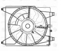 Вентилятор кондиционера с кожухом Hyundai Grand Starex (H-1) (07-) 2.5D (A2) (LFAC 0804)