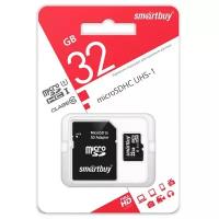 Карта памяти SmartBuy microSDHC UHS-1 Class 10 32GB + SD adapter