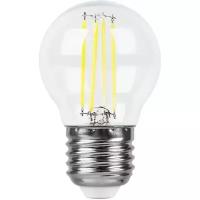Feron (10 шт.) Лампа светодиодная филаментная Feron E27 11W 4000K Шар Прозрачная LB-511 38016