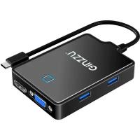 4-port Type-C Hub GiNZZU GR-770UB (4xUSB3.0, HDMI, VGA, Audio Output)