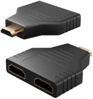 Разветвитель (Переходник) GSMIN RA-02 HDMI - 2xHDMI (Черный)