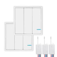Проходной дистанционный выключатель света GRITT Practic 3кл. белый комплект: 2 радиовыключателя, 3 радиореле A182303W