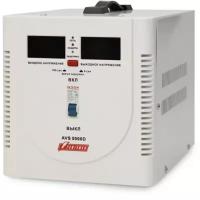 Stabilizer POWERMAN AVS 5000D, step-type regulator, digital indicators of voltage levels, 5000VA, 140-260V, maximum input