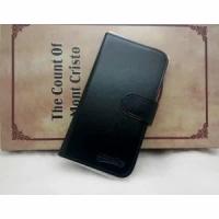 Чехол-книжка из кожи с подставкой застёжкой и визитницей для CUBOT T9 черный