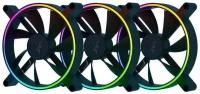 Вентилятор для корпуса Razer Kunai Chroma 140mm 3 Fans (RC21-01810200-R3M1) 3 вeнтилятора для корпуса, 140 мм, 500-1600 об/мин, 34.48-81 CFM, 15-30 дБ, 4-pin PWM, разноцветная подсветка