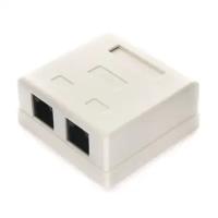 Розетка накладная RJ45 6 категории, 2 разъема 8p8c, Cablexpert (NA218)