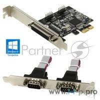 Контроллер Orient Xwt-pe2s1pv2, Pci-e to COM 2-port + LPT 1-port (wch Ch382) oem 29952