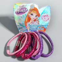 WINX Набор детский: 6 резинок для волос, блестящие, феи винкс