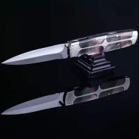 Складные ножи Коллекционные авторские ножи Коллекционный авторский складной нож ручной работы Koji Hara "Black lip Interframe Dagger", японская порошковая премиальная коррозионностойкая сталь Cowry-Y