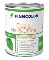 Краска для стен и потолков глубокоматовая Oasis Hall&Office база А 0,9 л. Finncolor