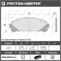 Томозные Колодки Дисковые Пер. Friction Master арт. MKD1324