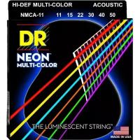 Струны для акустической гитары DR Strings NMCA-11 Neon Multi-Color 11-50 (светятся в темноте)