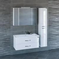 Мебель для ванной СанТа Виктория 100 подвесная NEW (тумба с раковиной + зеркало)