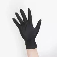 Перчатки хозяйственные нитриловые Household Gloves, текстурированные на пальцах, размер М, 3 гр, цвет чёрный