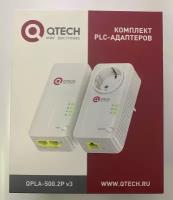 Сетевой PLC адаптер Qtech QPLA-500.2P v.3 с Wi-Fi