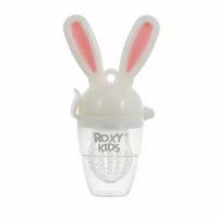 ROXY-KIDS Ниблер для прикорма малышей Bunny Twist с силиконовой сеточкой цвет розовый 1 шт