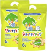 PRETTY PET наполнитель древесный осиновый для грызунов и птиц (6 + 6 л)