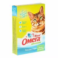 Лакомство Омега Nео+ "Мятное настроение" для кошек, с кошачьей мятой, 90 табл, 2 шт