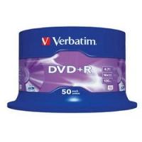 Verbatim Диски DVD+R 4.7Gb 16-х, 50 шт, Cake Box 43550