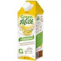 Напиток растительный GREEN MILK со вкусом Банана на соевой основе, 0,75л