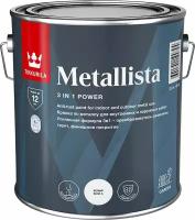 Краска по металлу и ржавчине Tikkurila Metallista глянцевая (2,3л) А (белая и под колеровку)