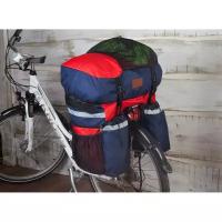 Велосумка-штаны tim&sport на багажник туристическая тrail-60, цвет син./красн